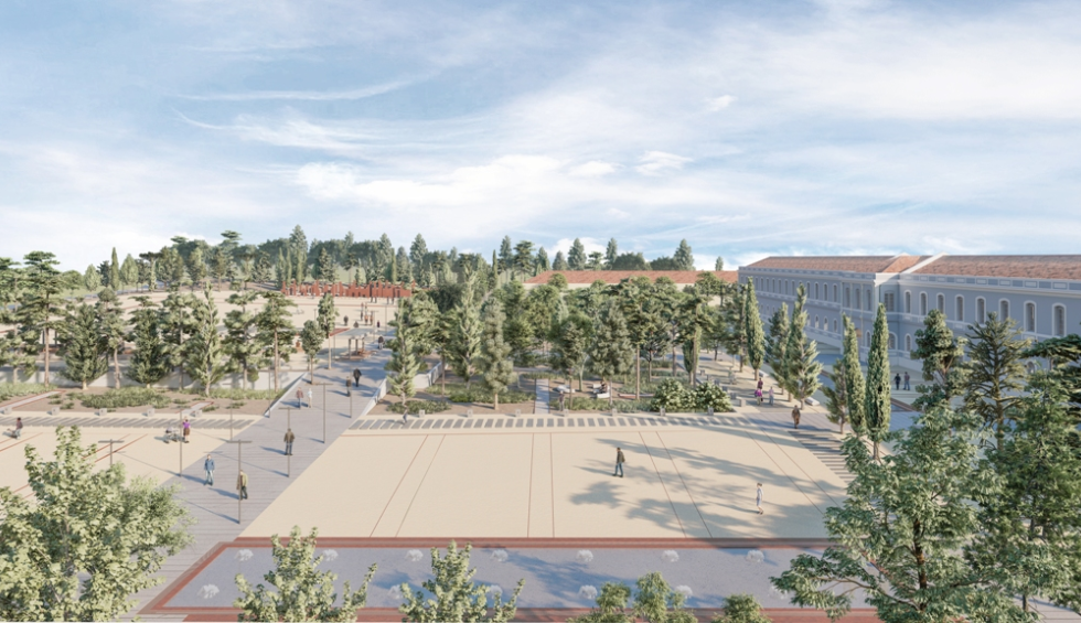 A generic square placeholder image with rounded corners in a figure.