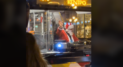 Θεσσαλονίκη: «Άγιος Βασίλης» εκτελεί... δρομολόγια στον ΟΑΣΘ