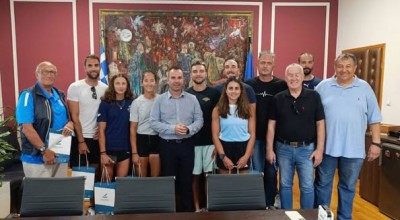 Καστοριά: Ο δήμαρχος Γιάννης Κορεντσίδης υποδέχτηκε την εθνική ομάδα Κωπηλασίας