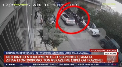 Νέος Κόσμος-Ο πρώτος διαπληκτισμός: Η στιγμή που ο 58χρονος ψεκάζει με σπρέι πιπεριού τον 29χρονο