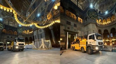 Και... φορτηγά στην Αγιά Σοφιά: Αντιδράσεις στα τουρκικά ΜΜΕ