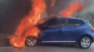 Σαμσουνσπόρ: Τυλίχθηκε στις φλόγες το αυτοκίνητό του Άντονι Μουσάμπα