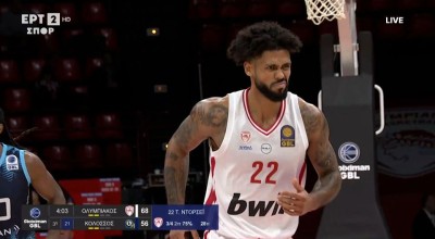 GBL: Νέα κατοστάρα του Ολυμπιακού με Tyler Time, 100-86 τον Κολοσσό