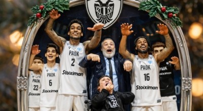 ΠΑΟΚ: Έγινε χριστουγεννιάτικο στολίδι η καλαθοσφαιρική ομάδα (pics)