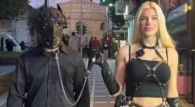 Θεσσαλονίκη: Φόρεσε λουρί στον σύντροφό της και τον έβγαλε... βόλτα