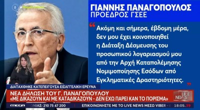 Γιάννης Παναγόπουλος-Στο «μικροσκόπιο» της Οικονομικής Εισαγγελίας: «Δεν έχω πάρει καν το πόρισμα»