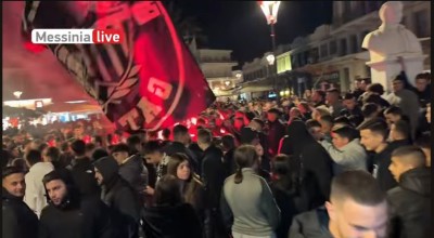 Πανζουρλισμός στην πόλη για την άνοδο της Καλαμάτας (vid)