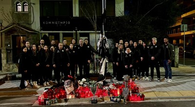 Οι Κυπελλούχες στο σημείο που δολοφονήθηκε ο Κλεομένης