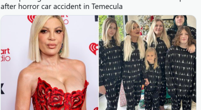 Tόρι Σπέλινγκ: Τραυματίστηκε σε τροχαίο μαζί με τα παιδιά της